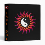 Flaming Yin Yang Sun Customizable Binder
