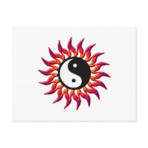 Flaming Yin Yang Sun Post Cards