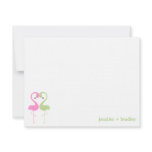 Flamingo Couple Custom Flat Thank You Notes