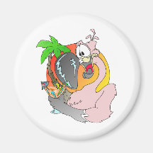 Flamingo Drink Refrigerator Magnets
