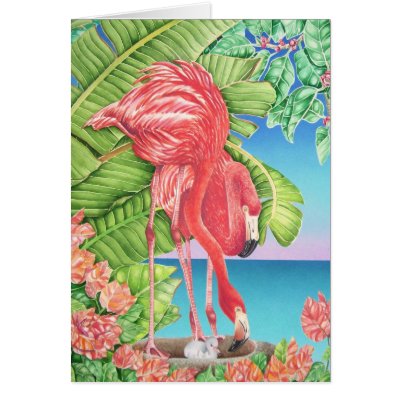 Flamingo Family Greeting Card by joeyartist