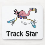 Flamingo Funny Track Star Mouse Pad
