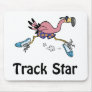 Flamingo Funny Track Star Mouse Pad