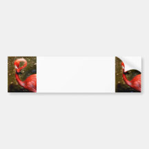 Flamingo head curved down bumper sticker