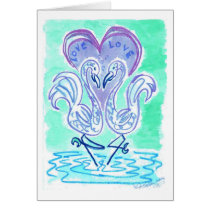 Flamingo Love  (blue version)