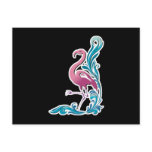 flamingo motif design post card