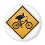 Flamingo on Bicycle Fridge Magnet