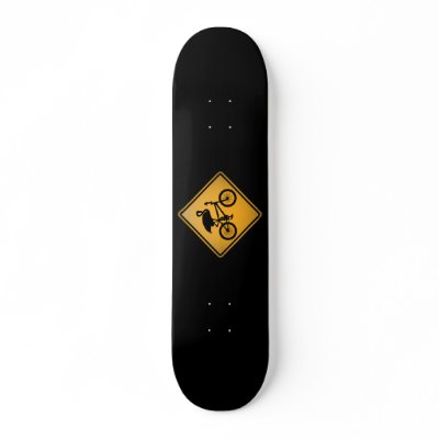 Flamingo on Bicycle Custom Skateboard by quoththeraven