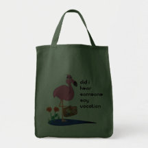 Flamingo on Vacation Tote Canvas Bag