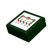 Flamingo Rockettes Christmas Dancing Show Jewelry Boxes