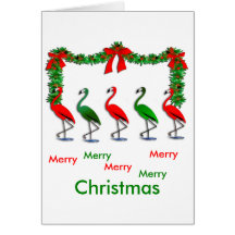 Flamingo Rockettes Dancing Show Greeting Cards