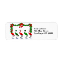 Flamingo Rockettes Dancing Show Return Address Labels