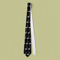 Flamingo Silhouette Men's Tie--Red ties