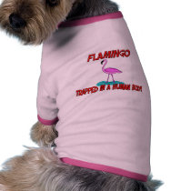 Flamingo trapped in a human body doggie shirt