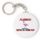 Flamingo trapped in a human body key chains