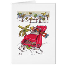 Flamingo Tree Holiday Notecard