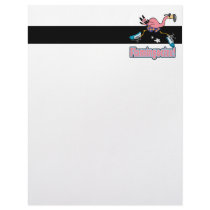 flamingocize jogging flamingo cartoon personalized letterhead