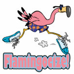 flamingocize jogging flamingo cartoon photo sculpture