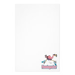 flamingocize jogging flamingo cartoon stationery design