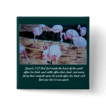 Flamingos birds Gen 1:25 from watercolor painting Pinback Buttons