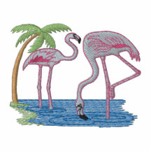 Flamingos Embroidered Shirt