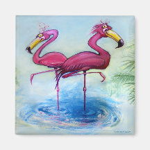 Flamingos Fridge Magnet