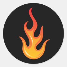 Flamme chaude flamboyante du feu sur les autocolla