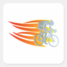Flammen Radler flames bike rider cyclist Sticker
