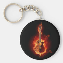 Flammes de guitare porte-clef