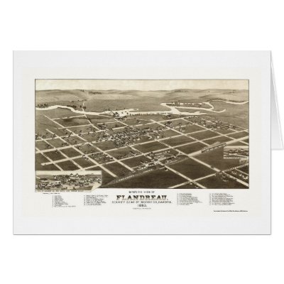 Flandreau, SD Panoramic Map - 1883 Greeting Card by lc_maps
