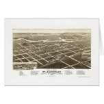 Flandreau, SD Panoramic Map - 1883 Greeting Card