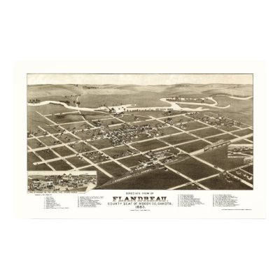 Flandreau, SD Panoramic Map - 1883 Poster by lc_maps