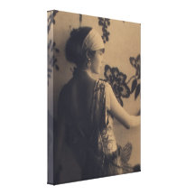 Flapper Fashion - 1920s Dress and Hair Style Stretched Canvas Print