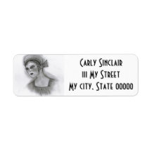 Flapper Girl With Bow Return Address Labels