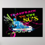 Flashback To The 80's Neon Sneaker & Wings Print