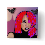 flashy vampire girl pinback button