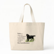 Flat-Coated Retriever Art Print Tote Bags