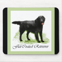 Flat-Coated Retriever Art Print Mouse Mat