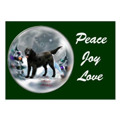 Flat-Coated Retriever Christmas Gifts Business Card Template by DogsByDezign
