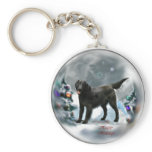 Flat-Coated Retriever Christmas Gifts Keychains