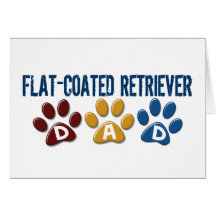 FLAT-COATED RETRIEVER Dad Paw Print 1 Greeting Cards