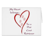 Flat-Coated Retriever Heart Belongs Cards