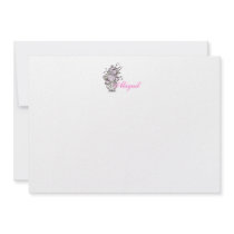 Flat Thank You Notes - Grey Vase Pink Flowers - Ab Custom Announcements