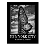 Flatiron Building and Clock in Black and White 1C Post Card