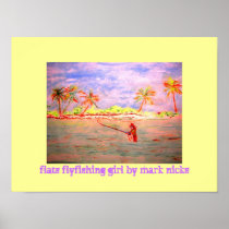 flats flyfishing girl poster