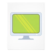 flatscreen pc monitor vector design custom invitations
