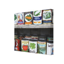 Flea Market Canned Goods  and Boxes  Canvas Print