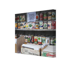 Flea Market Canned Goods  and Boxes  Canvas Print