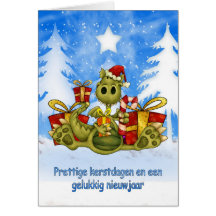 Flemish Christmas Card - Cute Dragon - Prettige Ke