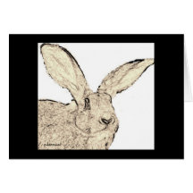 Flemish Giant Rabbit Faces Greeting Card